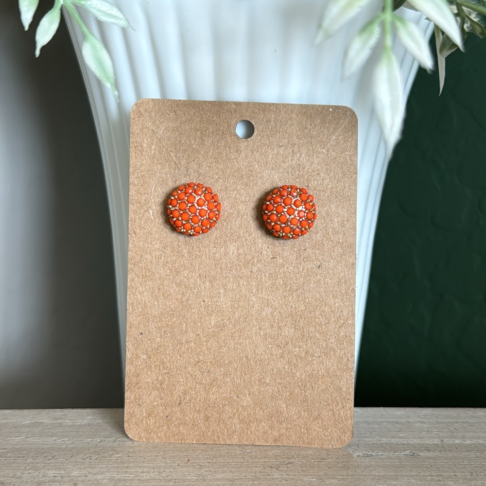 Funky orange stud earrings